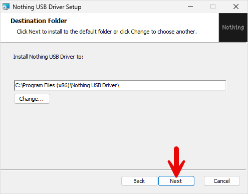 Nothing Driver Setup Location