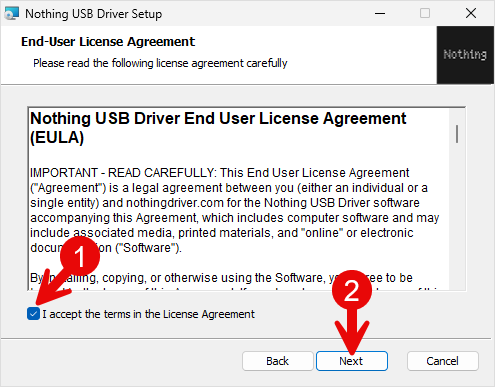 Nothing Driver Setup Found